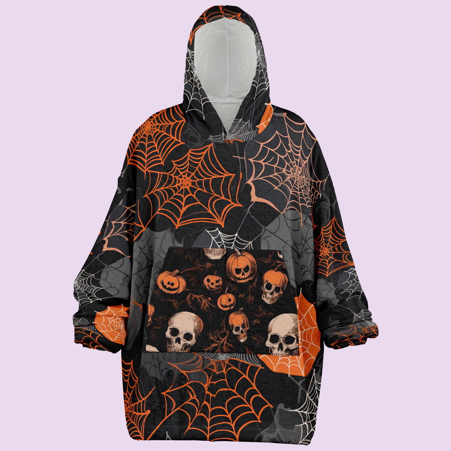 Pumpkin Skulls & Webs Cozy Wrap