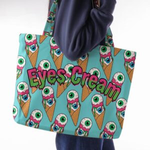 Eyes Cream Pastel Goth Large Tote Bag